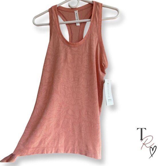 Athleta NWT Momentum Active Racerback Tank Pink/Coral Floral Jacquard Size Small - Picture 1 of 11
